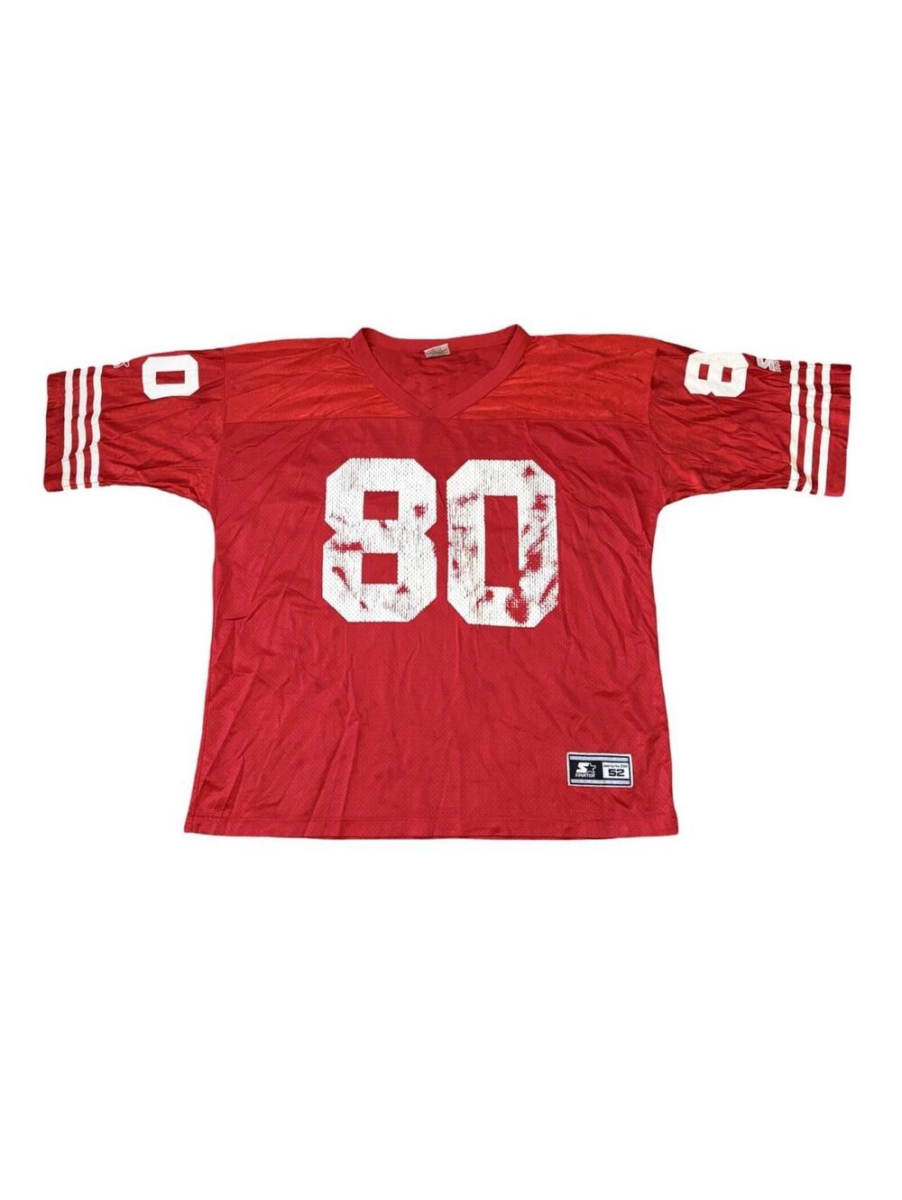 Jerry Rice #80 San Francisco 49ers NFL Football Starter Red Jersey Size 52 / XL